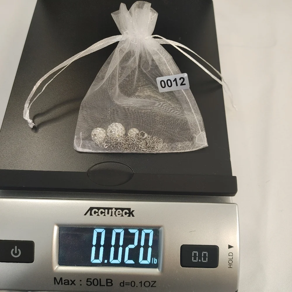 Silver Tone Triple Strand Rhinestone Ball Layered Necklace - Picture 6 of 6